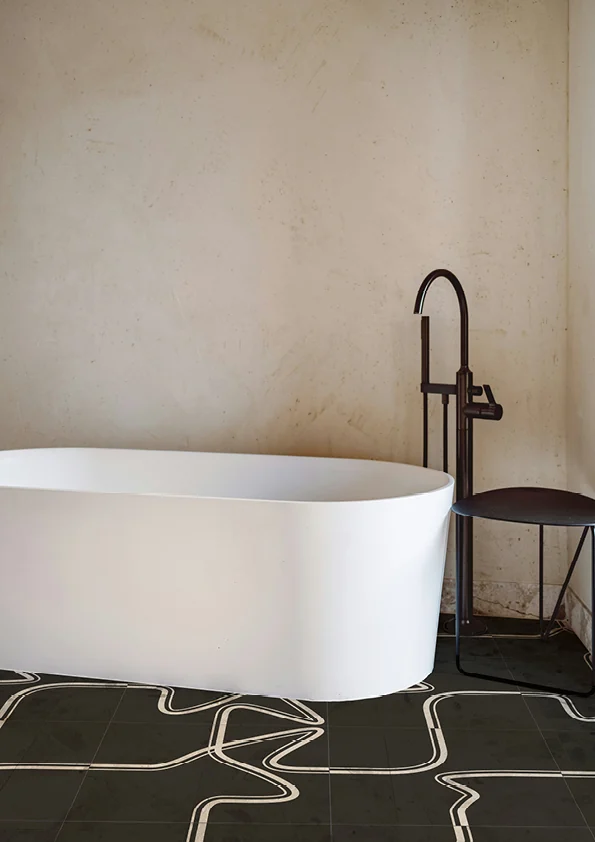 CONFLUENCE tile application in a bathroom
